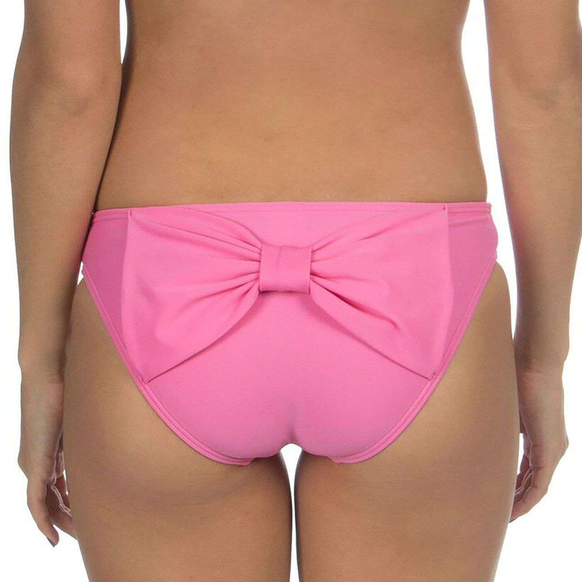 Solid Bow Back Hipster Bikini Bottoms in Pink by Lauren James - Country Club Prep