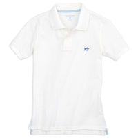 Boy's Skipjack Polo in Classic White by Southern Tide - Country Club Prep