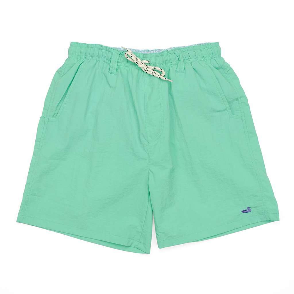 YOUTH Dockside Swim Trunk in Bimini Green by Southern Marsh - Country Club Prep