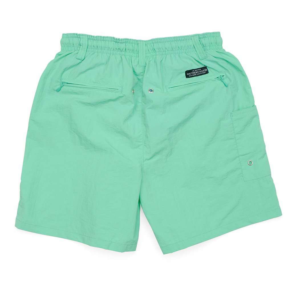 YOUTH Dockside Swim Trunk in Bimini Green by Southern Marsh - Country Club Prep