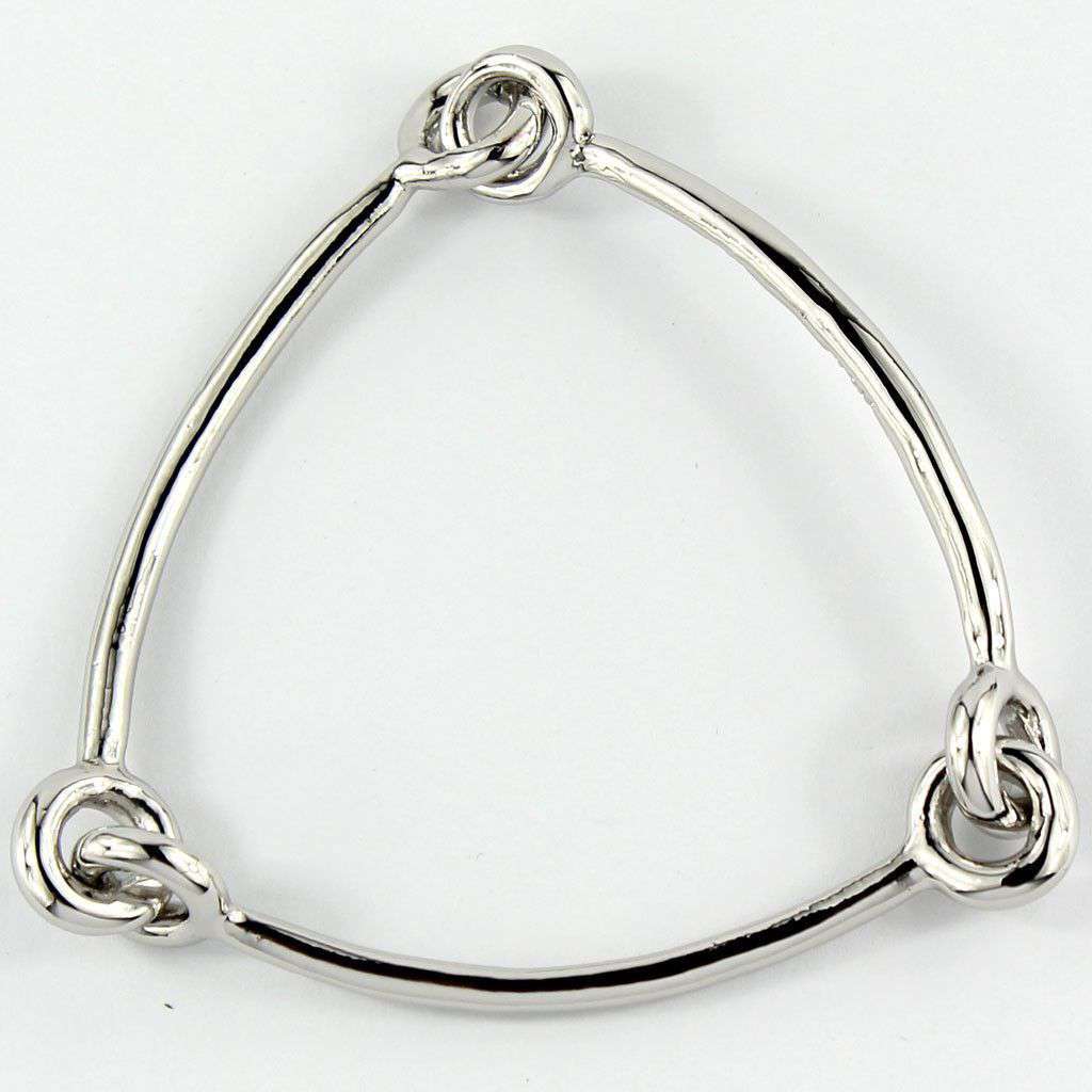 3 Piece Bangle in White Gold by Pink Pineapple - Country Club Prep