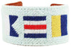 ACK Nautical Flags Needlepoint Cuff Bracelet by York Designs - Country Club Prep