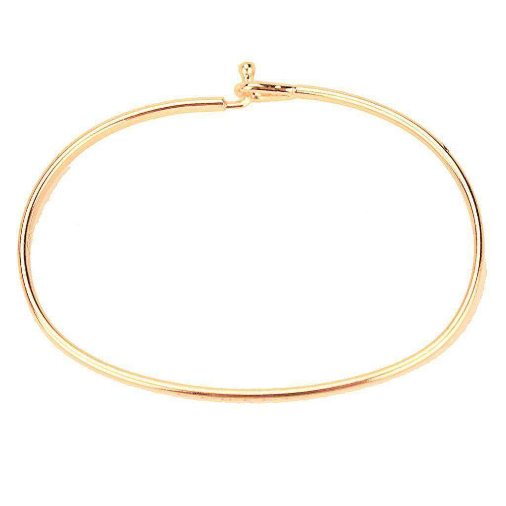 Alabama Engraved Brass Hook Bracelet in Gold by Country Club Prep - Country Club Prep