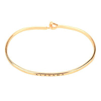 Alabama Engraved Brass Hook Bracelet in Gold by Country Club Prep - Country Club Prep