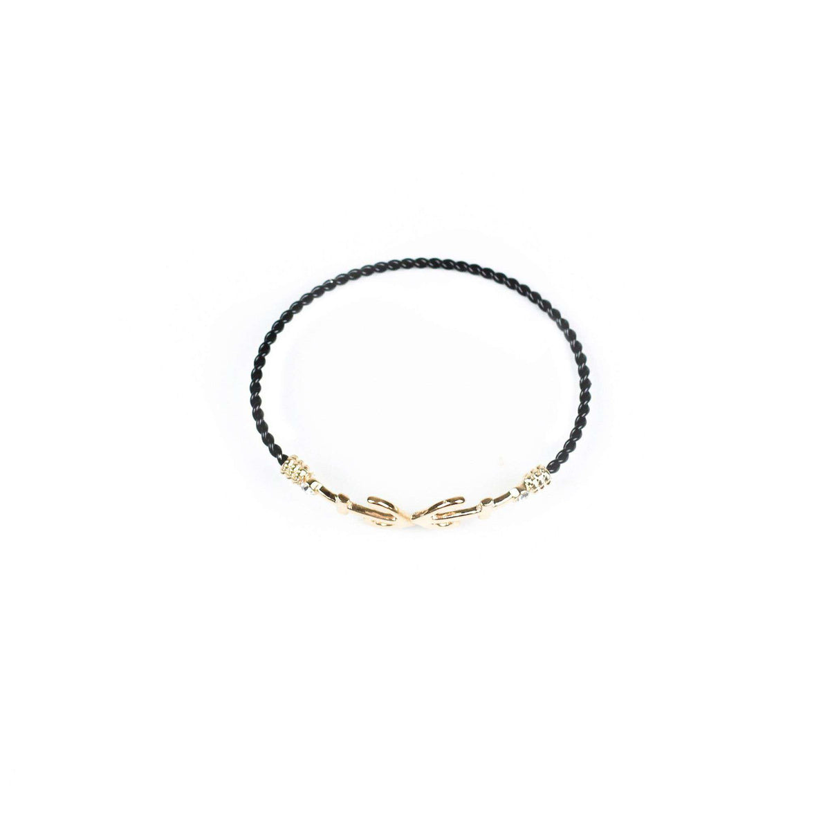 Anchor Bracelet in Black by Country Club Prep - Country Club Prep