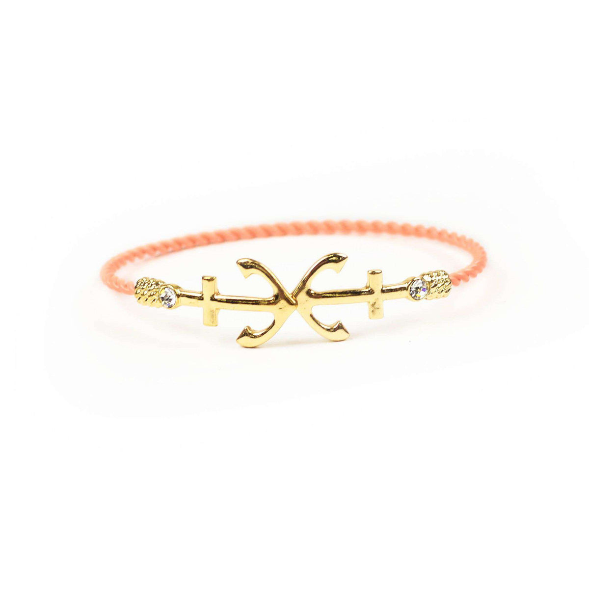 Anchor Bracelet in Pink by Country Club Prep - Country Club Prep