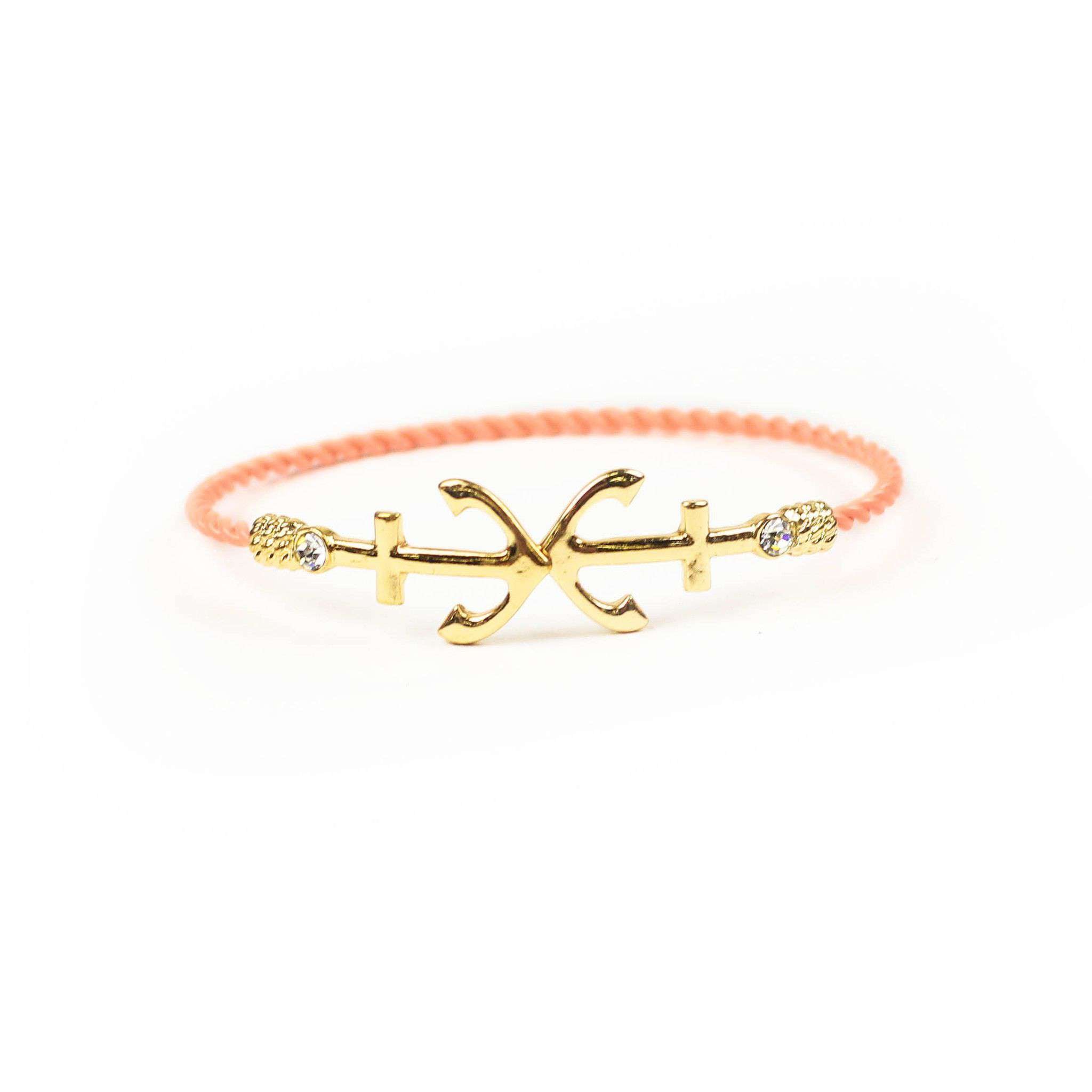 Anchor Bracelet in Pink by Country Club Prep - Country Club Prep