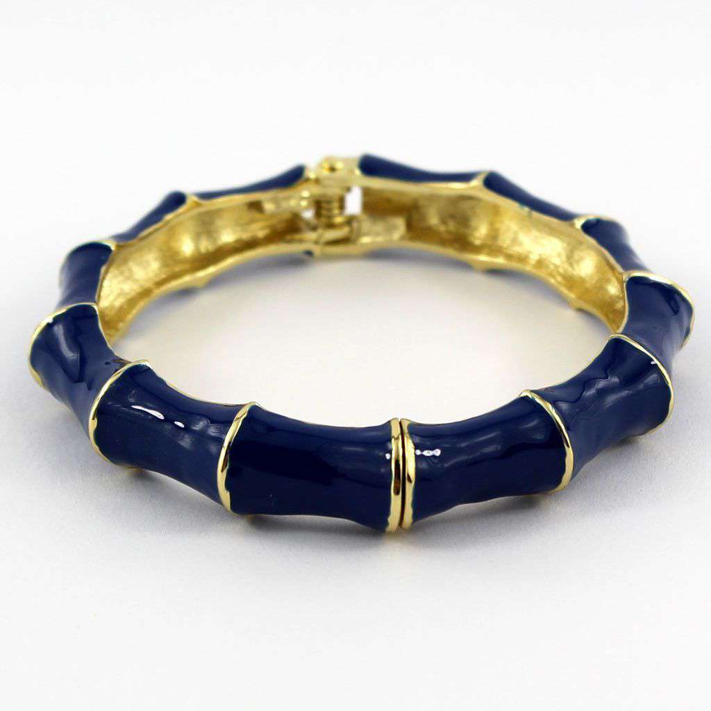 Bamboo Bangle in Navy by Pink Pineapple - Country Club Prep