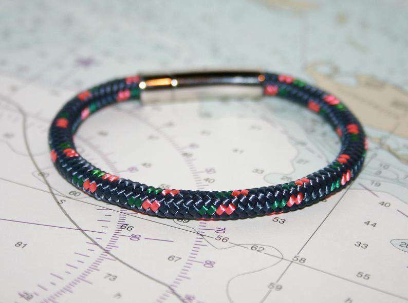 Chatham Bracelet in Navy/Pink/Green by Lemon & Line - Country Club Prep