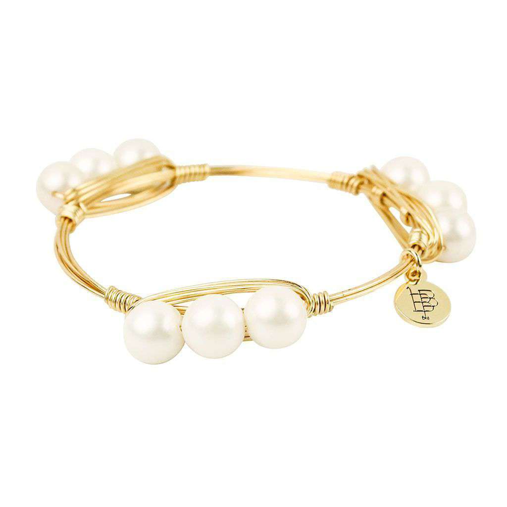 Classic Collection Triple Pearl Bangle by Bourbon and Bowties - Country Club Prep