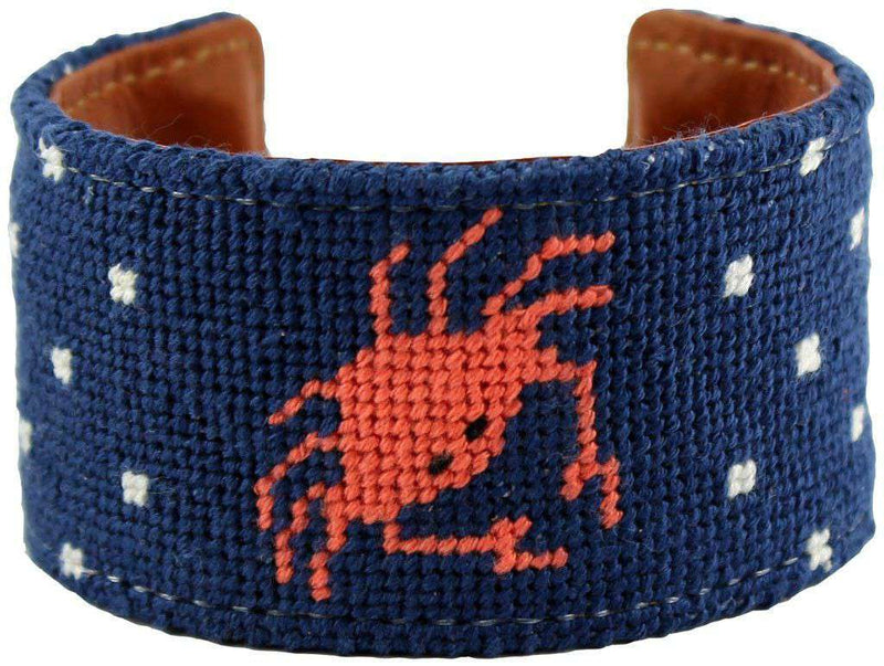 Don't Be Crabby Needlepoint Cuff Bracelet in Orange by York Designs - Country Club Prep