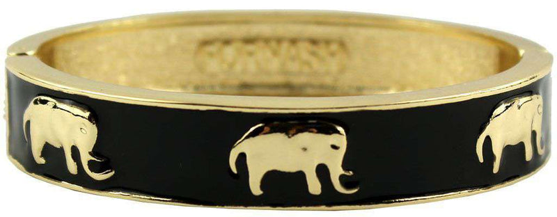 Elephant Bangle in Gold and Black by Fornash - Country Club Prep