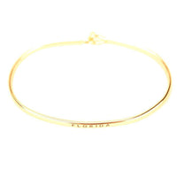 Florida Engraved Brass Hook Bracelet in Gold by Country Club Prep - Country Club Prep