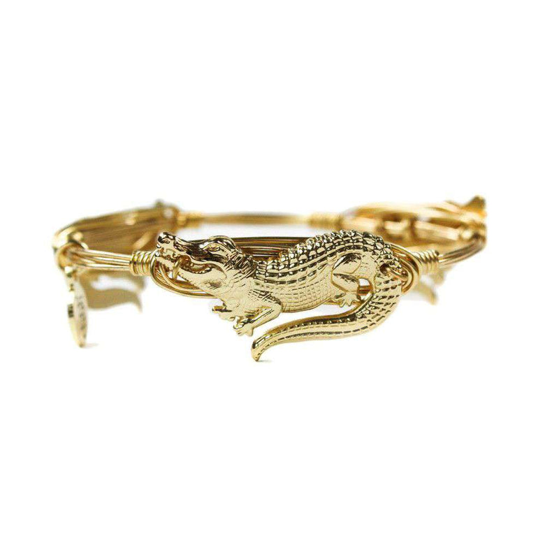 Gator Bangle Bracelet in Gold by Bourbon & Boweties - Country Club Prep