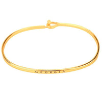 Georgia Engraved Brass Hook Bracelet in Gold by Country Club Prep - Country Club Prep