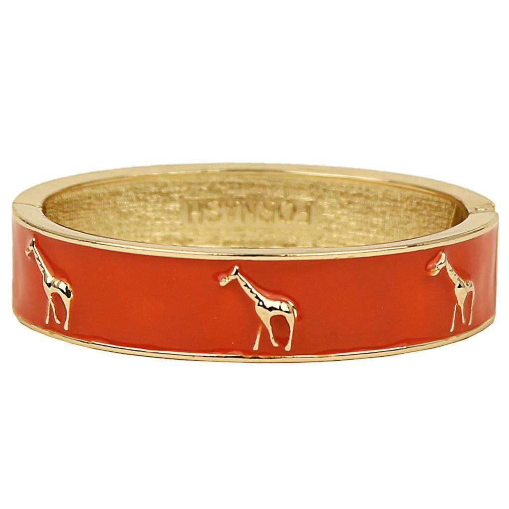 Giraffe Bangle in Gold and Orange by Fornash - Country Club Prep