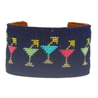 Happy Hour Needlepoint Cuff Bracelet by York Designs - Country Club Prep
