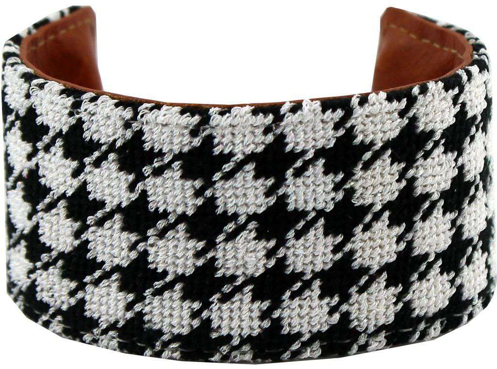 Houndstooth Needlepoint Cuff Bracelet by York Designs - Country Club Prep