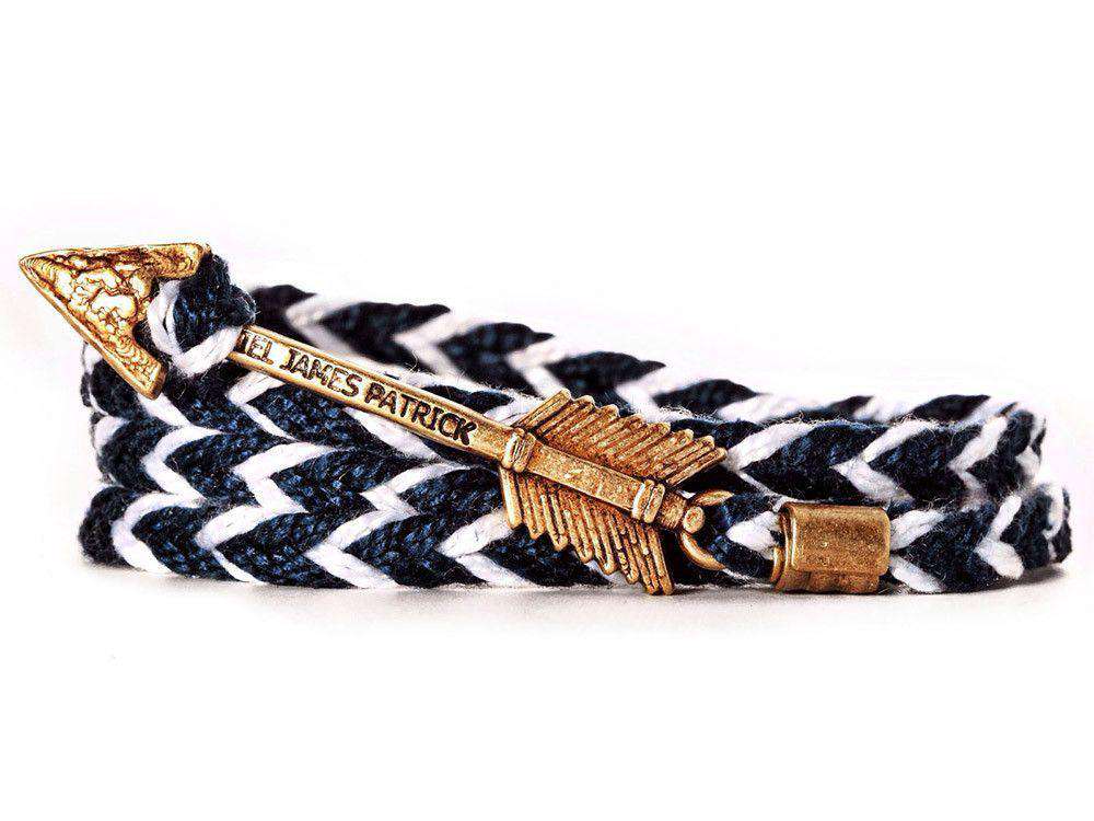 Jayhawk Archer Bracelet in Navy and White by Kiel James Patrick - Country Club Prep