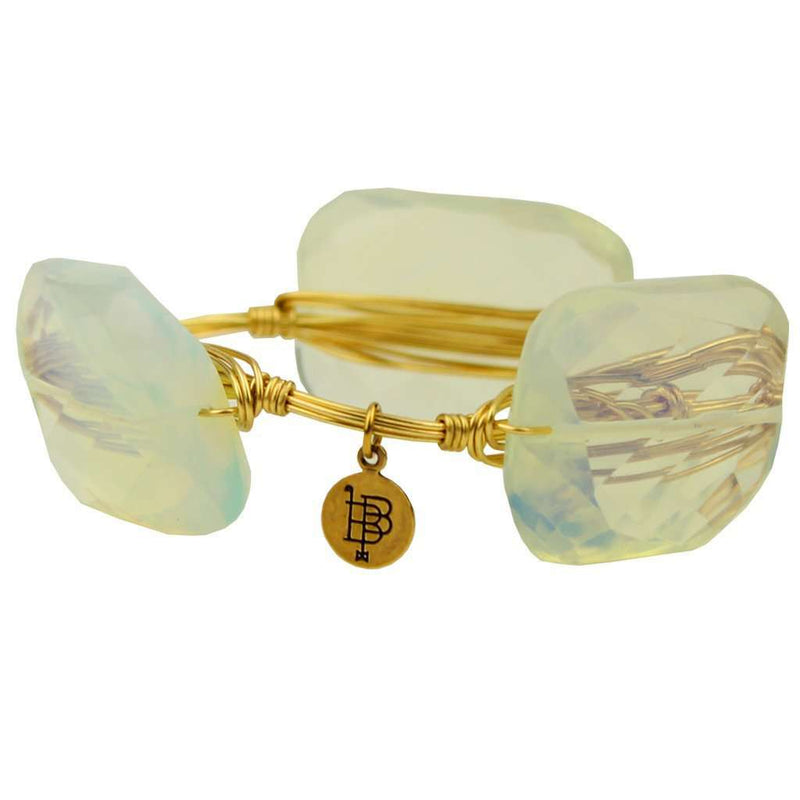 Large Stones Bracelet in Clear and Gold by Bourbon and Bowties - Country Club Prep