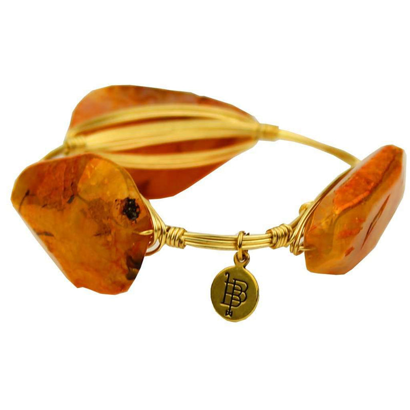 Medium Stones Bracelet in Orange and Gold by Bourbon and Boweties - Country Club Prep