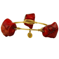 Medium Stones Bracelet in Red and Gold by Bourbon and Boweties - Country Club Prep
