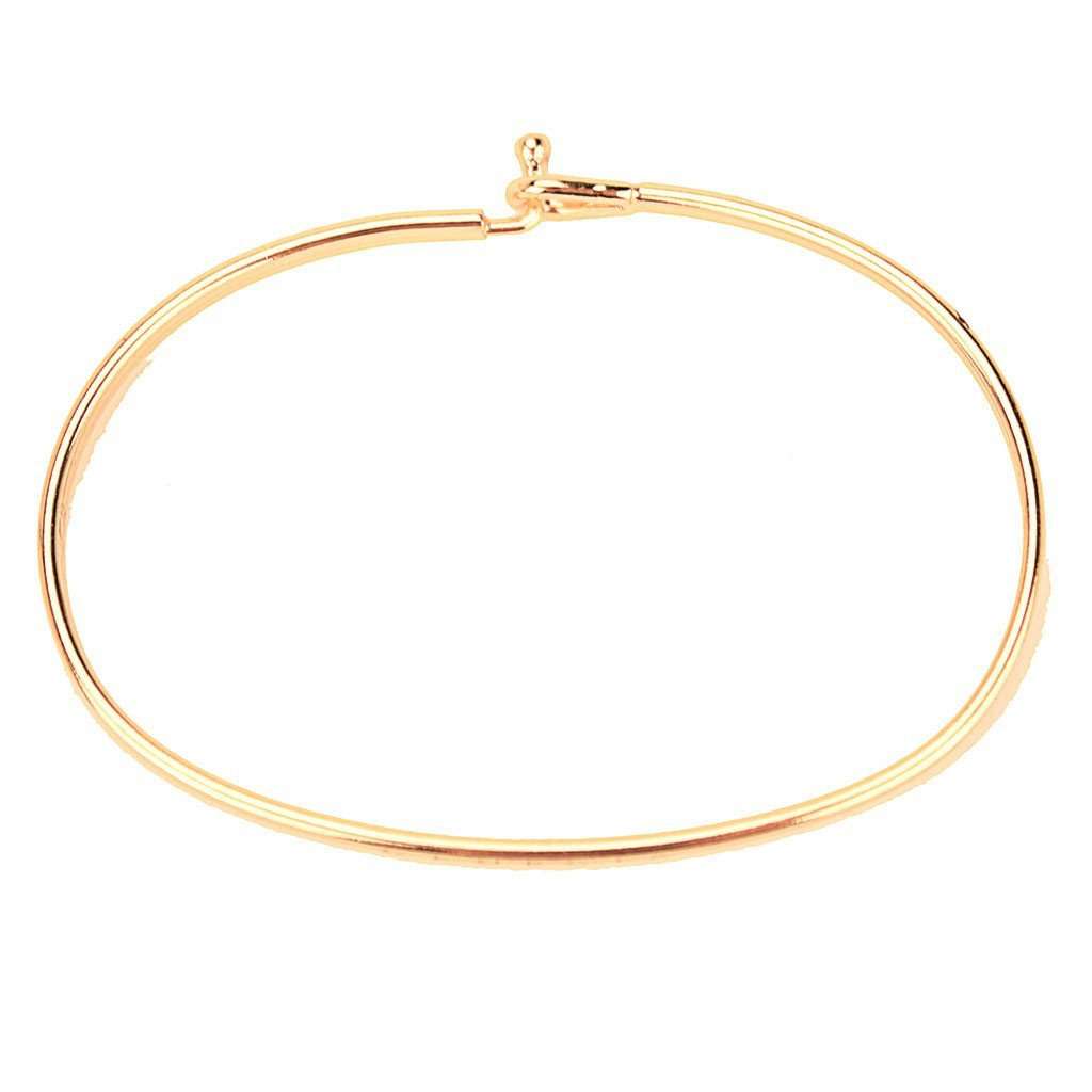 Mississippi Engraved Brass Hook Bracelet in Gold by Country Club Prep - Country Club Prep
