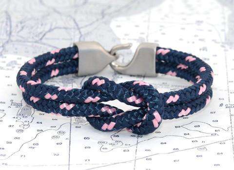Newport Bracelet in Navy and Light Pink by Lemon & Line - Country Club Prep