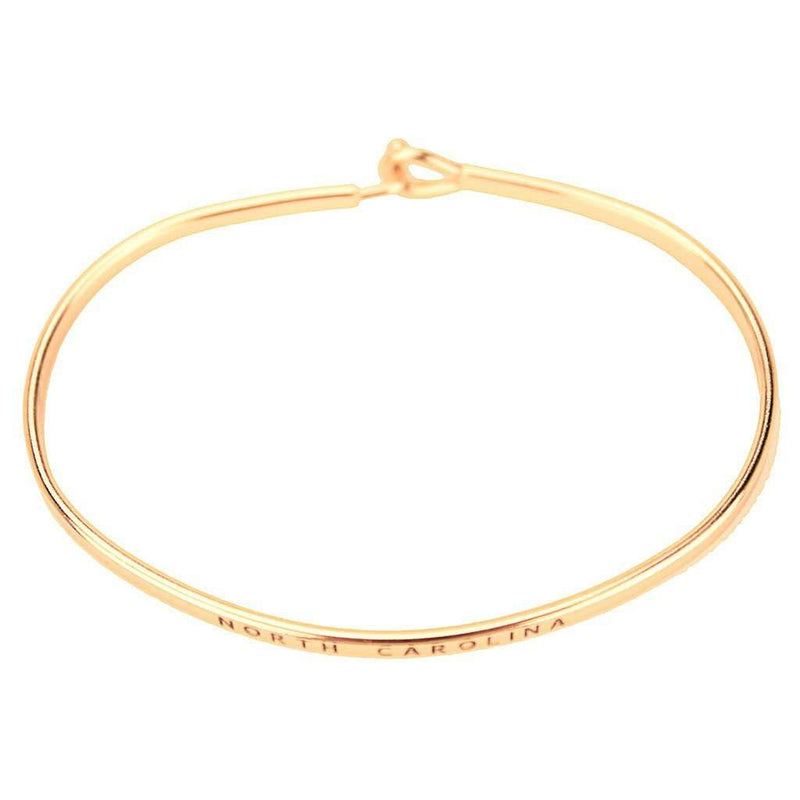 North Carolina Engraved Brass Hook Bracelet in Gold by Country Club Prep - Country Club Prep
