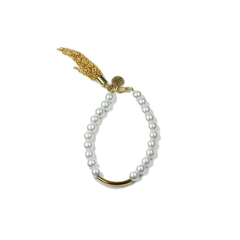 Pearl Bar Bracelet by Bourbon & Boweties - Country Club Prep