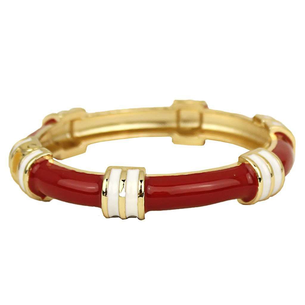 Regatta Bangle in Red and White by Fornash - Country Club Prep
