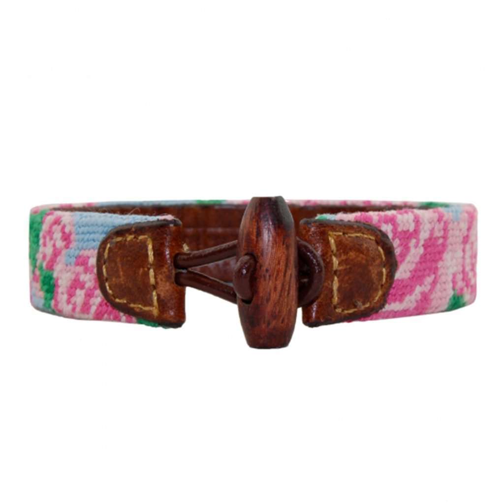 Rose Needlepoint Bracelet by Smathers & Branson - Country Club Prep