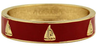 Sailboat Bangle in Gold and Red by Fornash - Country Club Prep