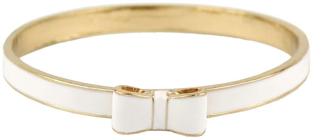 Sarah Bow Bracelet in White by Pink Pineapple - Country Club Prep