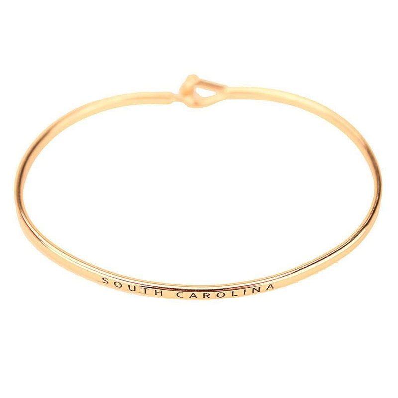 South Carolina Engraved Brass Hook Bracelet in Gold by Country Club Prep - Country Club Prep