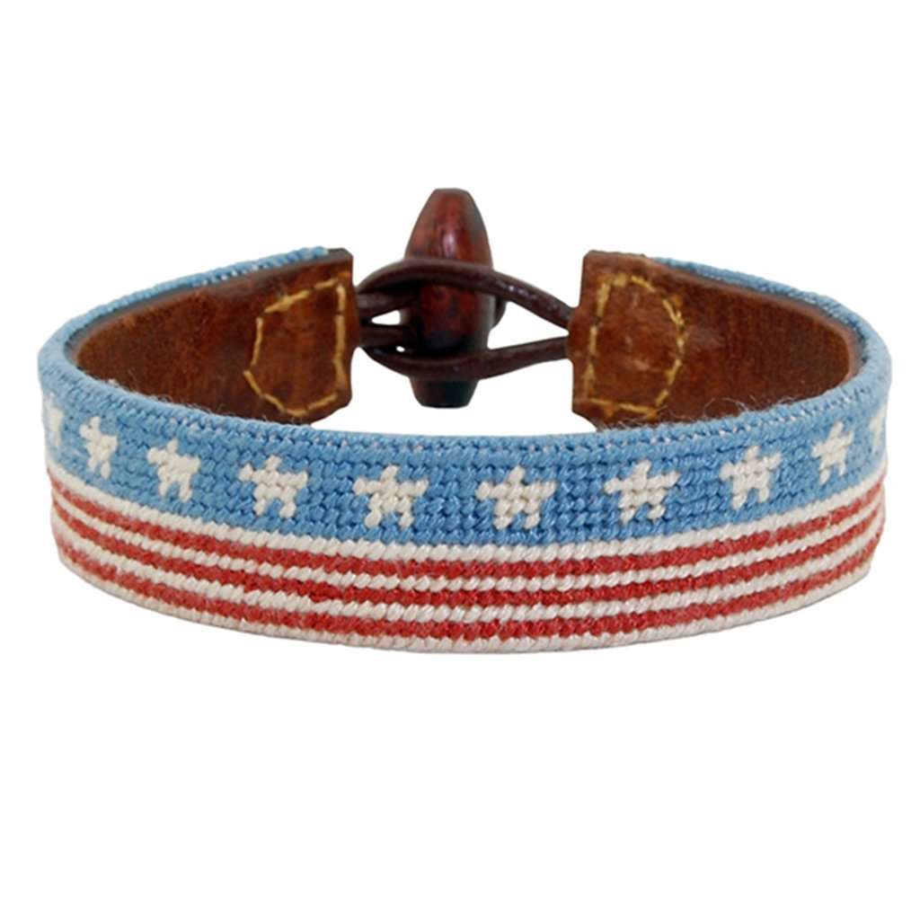 Stars and Stripes Needlepoint Bracelet by Smathers & Branson - Country Club Prep