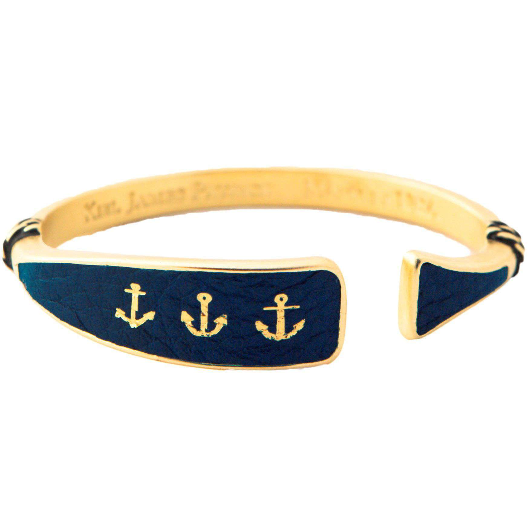 Sunset Sail Oar Cuff in Gold and Navy by Kiel James Patrick - Country Club Prep