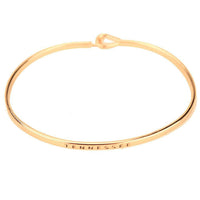 Tennessee Engraved Brass Hook Bracelet in Gold by Country Club Prep - Country Club Prep