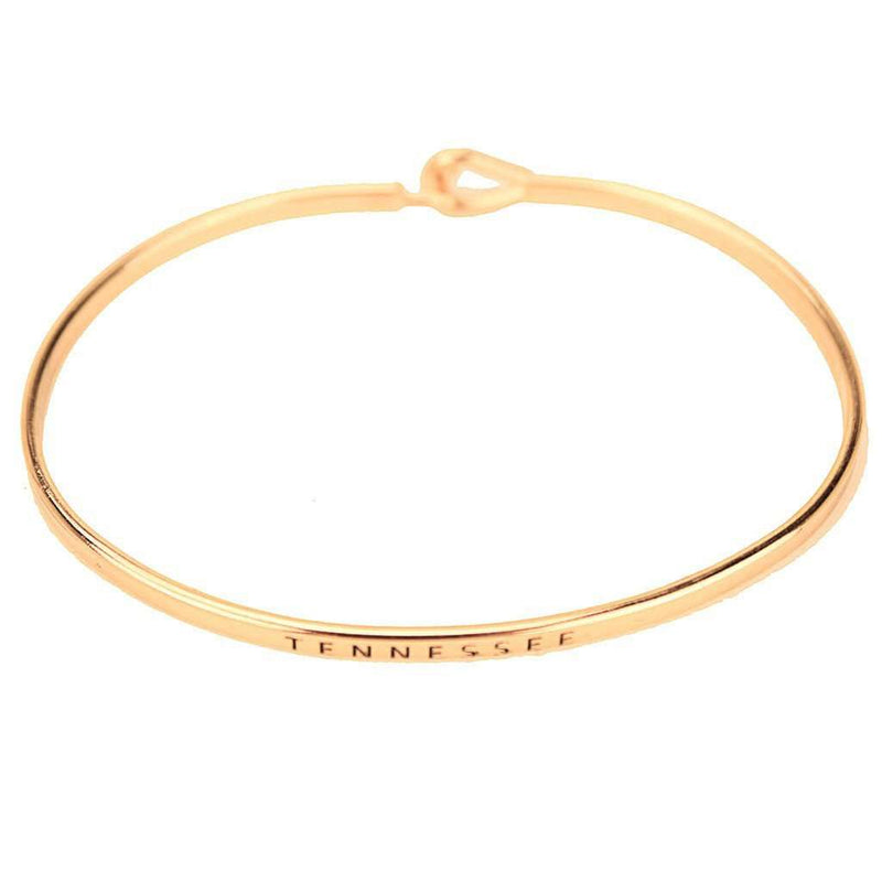 Tennessee Engraved Brass Hook Bracelet in Gold by Country Club Prep - Country Club Prep