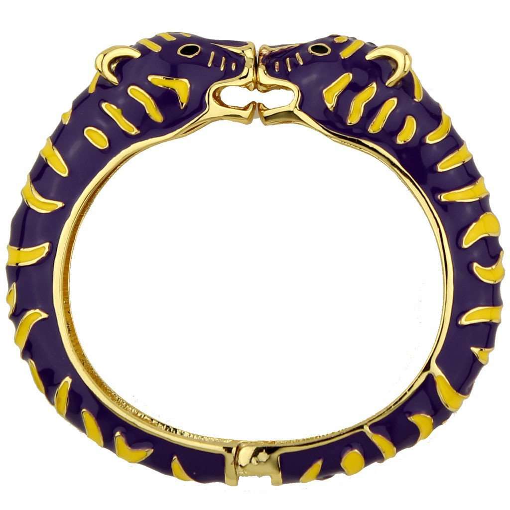 Tiger Bangle in Purple and Yellow by Fornash - Country Club Prep