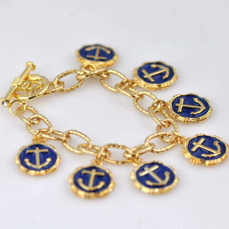 Toggle Anchor Bracelet in Navy by Pink Pineapple - Country Club Prep