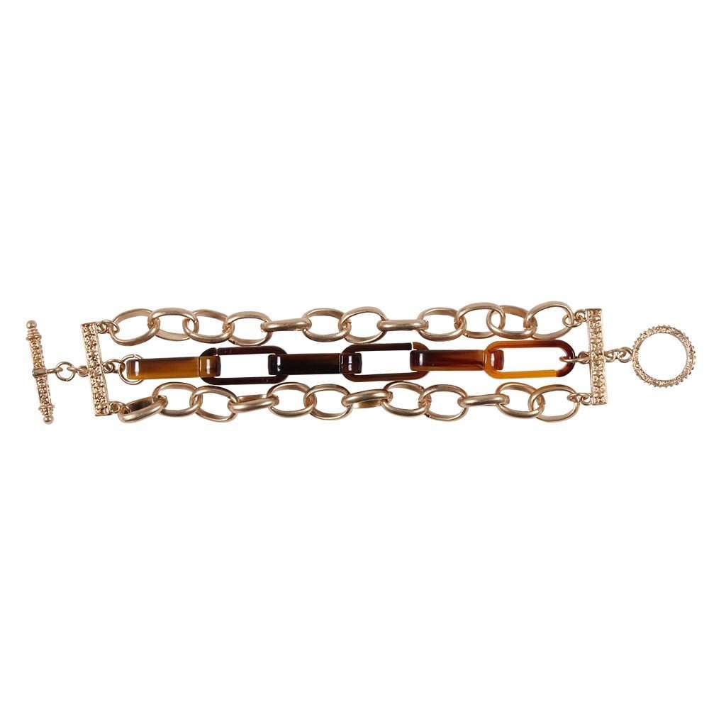 Tortoise & Chain Bracelet by Caroline Hill - Country Club Prep