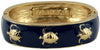 Turtle Bangle in Navy and Gold by Fornash - Country Club Prep