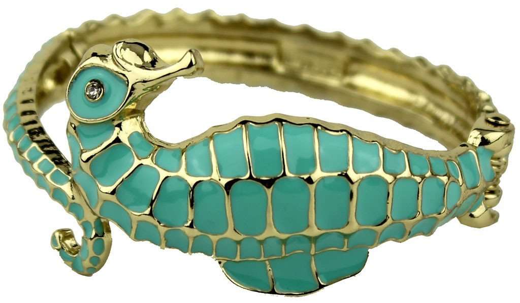 Under the Sea Bracelet in Gold and Aqua by Fornash - Country Club Prep
