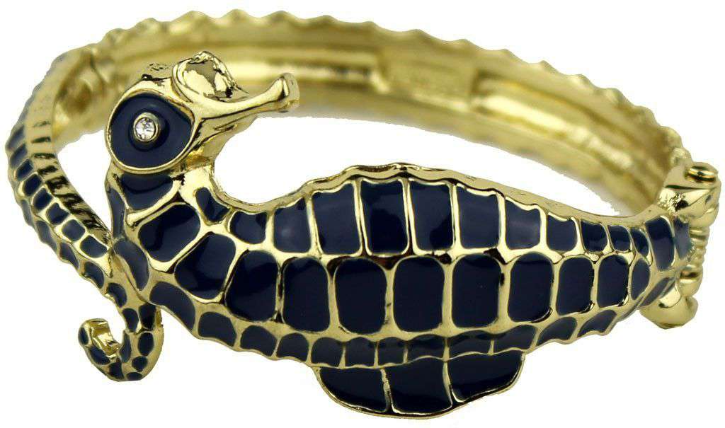 Under the Sea Bracelet in Gold and Navy by Fornash - Country Club Prep