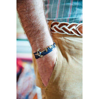 Wavy in Navy Deckhand Bracelet by Kiel James Patrick - Country Club Prep