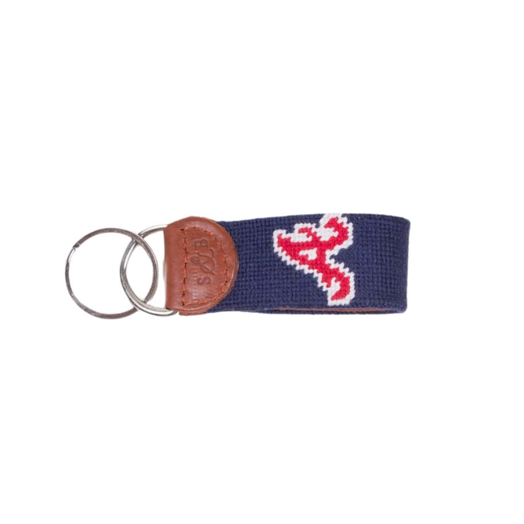 Atlanta Braves Needlepoint Key Fob in Navy by Smathers & Branson - Country Club Prep