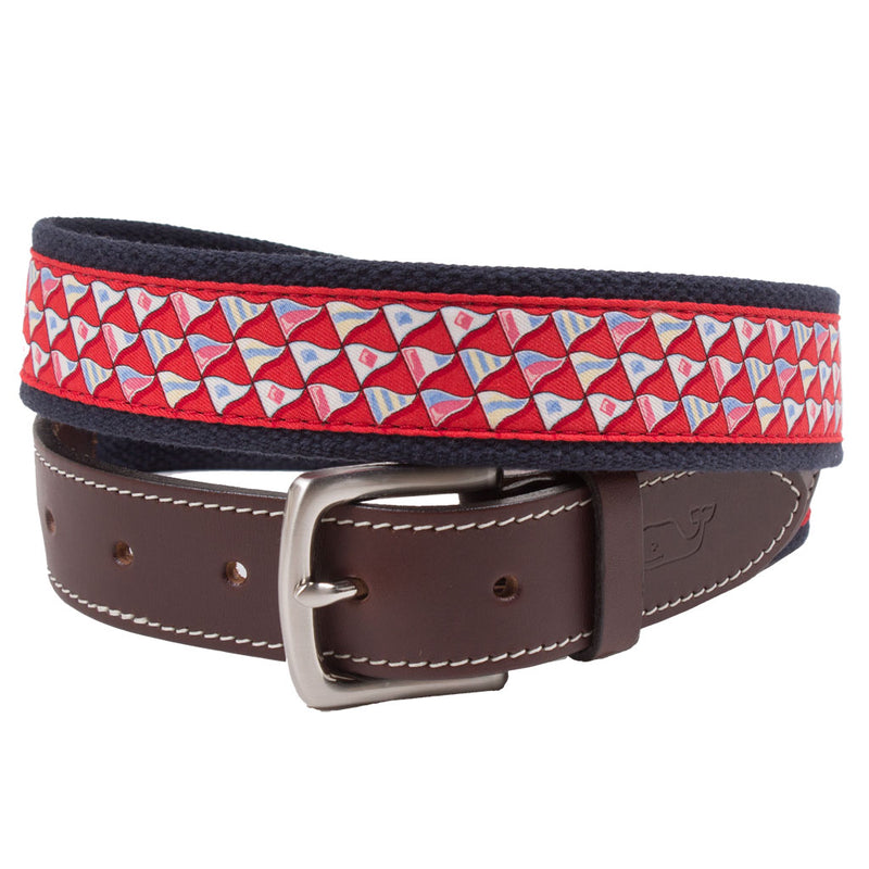 Nautical Flags Canvas Club Belt by Vineyard Vines - Country Club Prep