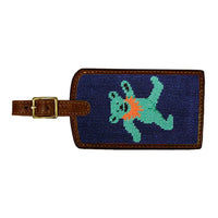 Dancing Bear Needlepoint Luggage Tag by Smathers & Branson - Country Club Prep
