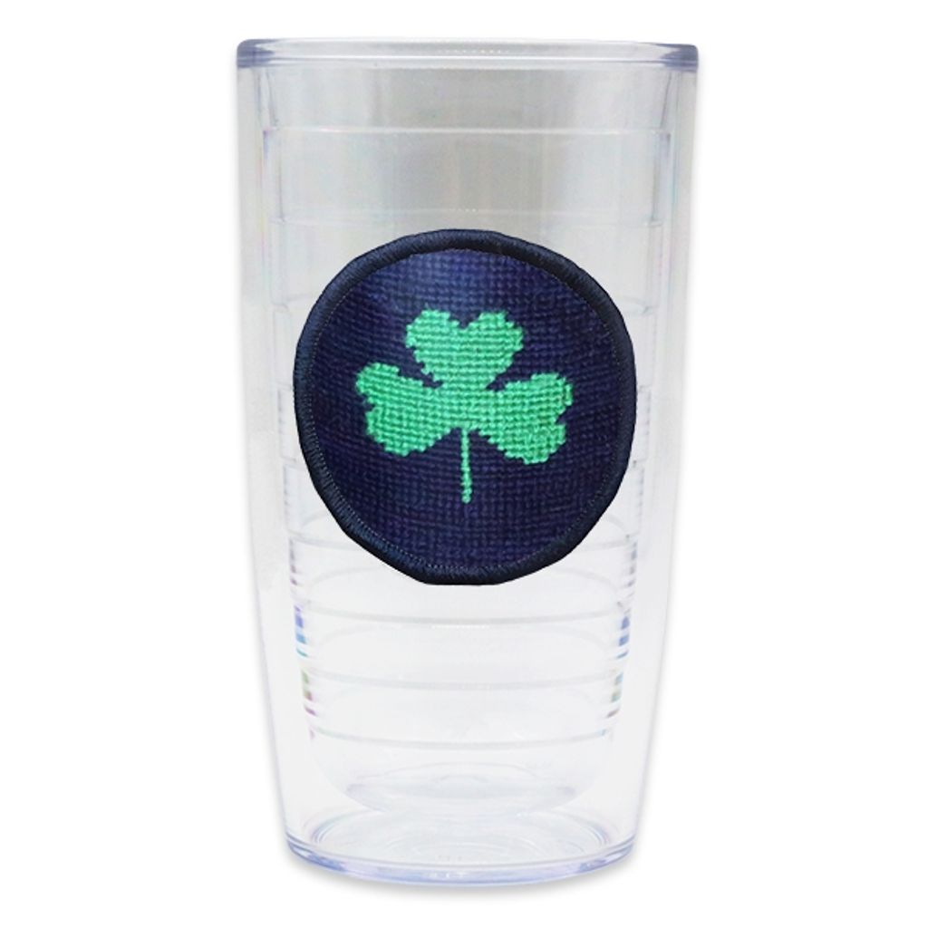 Shamrock Needlepoint Tumbler by Smathers & Branson - Country Club Prep